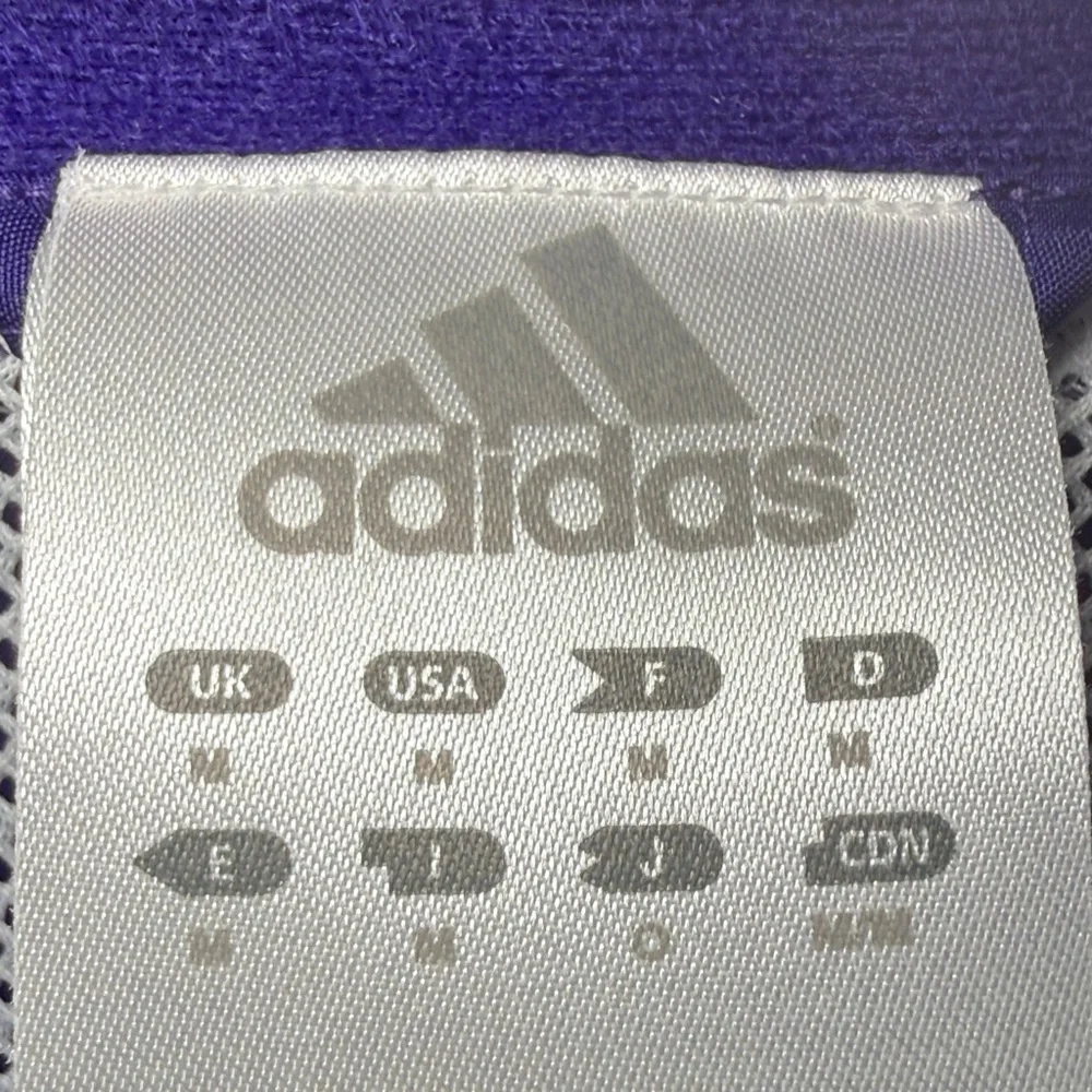 Adidas Men's Windbreaker Zip Jacket Medium Purple White Vintage